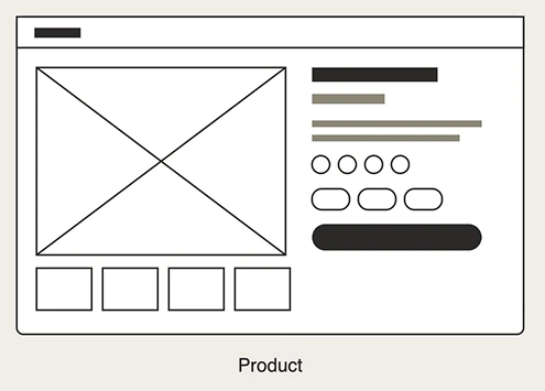 Desktop product wireframe